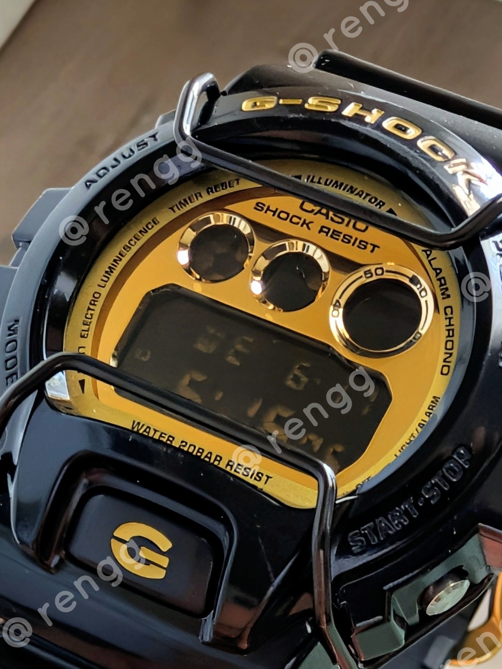 Casio G-Shock Black & Gold Digital Watch - Shock Resistant